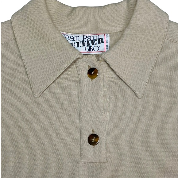 RARE Vintage 1980s JEAN PAUL GAULTIER Polo Dress made in ITALY Cream sz 38 - Picture 5 of 8